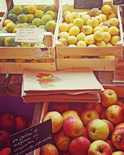 Panier de fruits bios